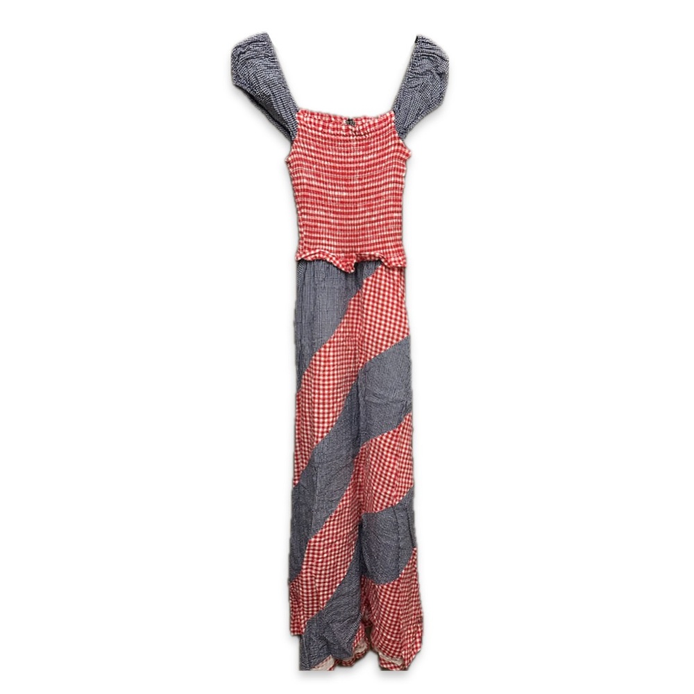 Vintage Doen Inspired Gingham Vintage Cottage Core Maxi Dress